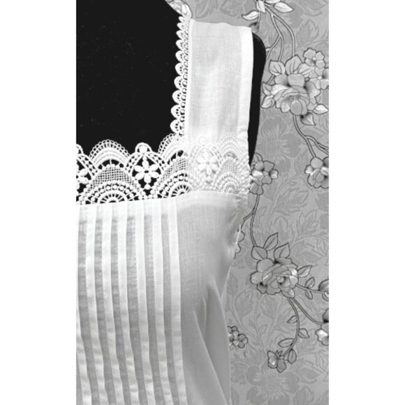 SoieRose Victorian 100% Cotton Sleeveless Nightgown with Lace Bodice – SR-1228 - Picture 5 of 8